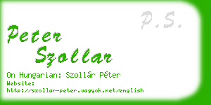 peter szollar business card
