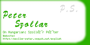 peter szollar business card